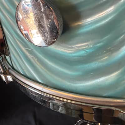 Gretsch Aqua Satin Flame, 4147 5x14' 8 Lug Snare Drum 1960's image 10