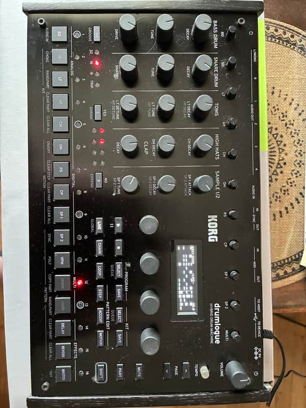 Korg Drumlogue Hybrid Drum Machine 2022 - Present - Black image 1