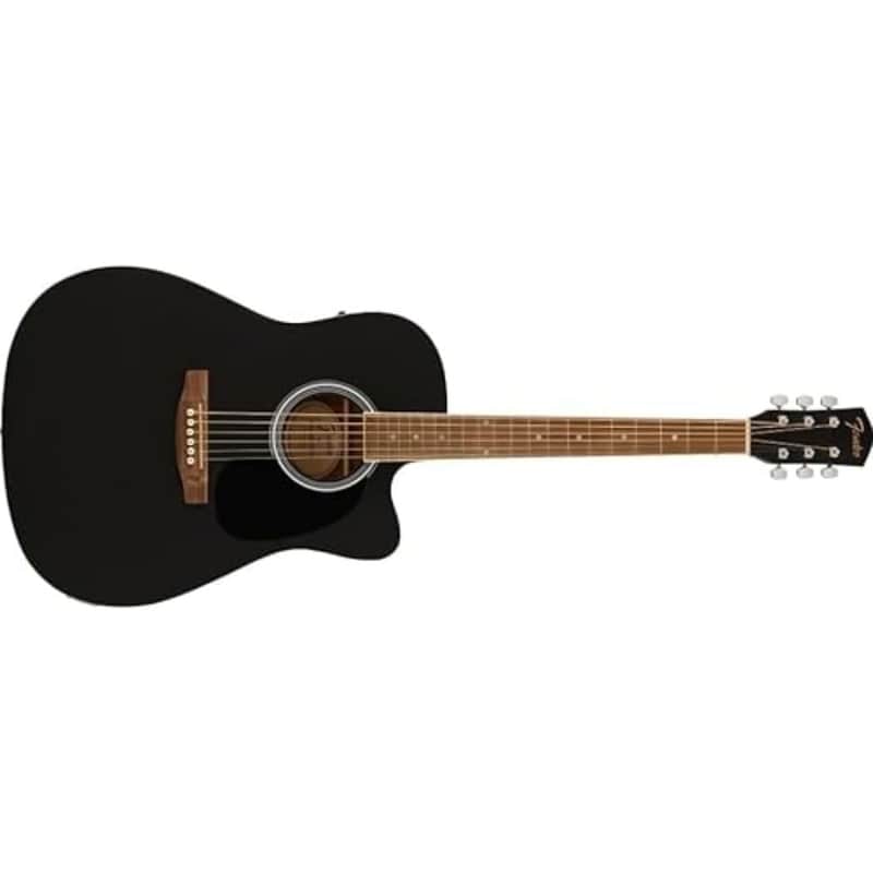 Fender FA-25CE Dreadnought Acoustic Guitar, Black image 1