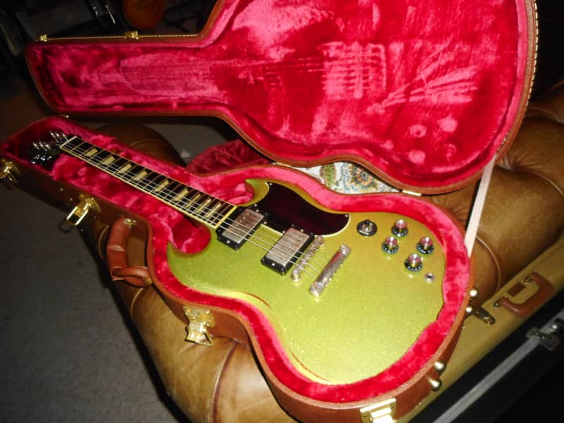 Gibson/ Scarecrow Guitars Custom SG 2017 - Lime green weathered relic image 1