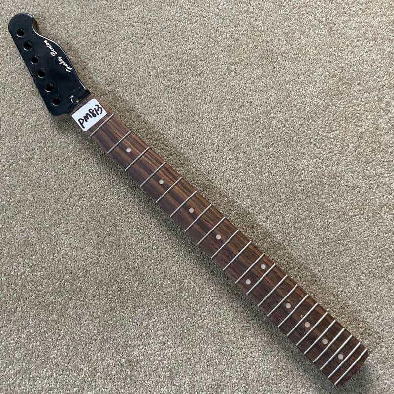 Black Harley Benton Maple Wood Tele Style Guitar Neck, Rosewood 22 Frets Fingerboard image 1