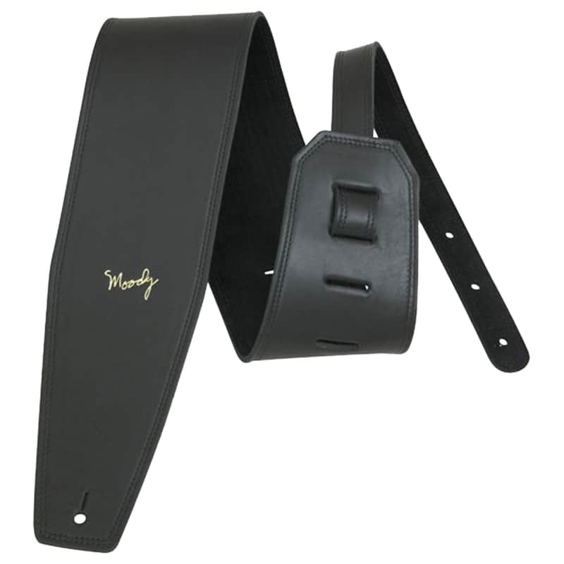4.0" Suede Backed Guitar Strap - Black/Black $160.00Standard (adjusts from 37" - 49") image 1