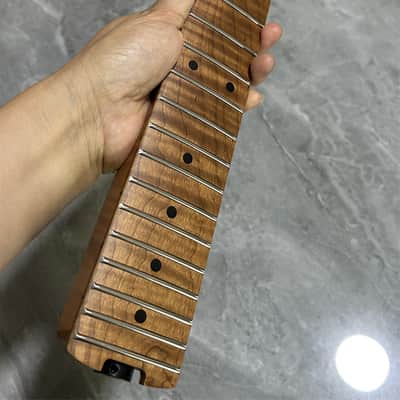 Wheel truss AAAA 22fret Roasted Flame Maple Electric guitar neck part locking nut image 3