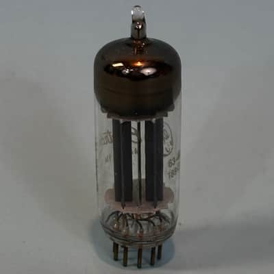 1963 General Electric 6CG7 6FQ7 Vintage 1960s Gray Plate Halo Getter Tube! T437 image 3