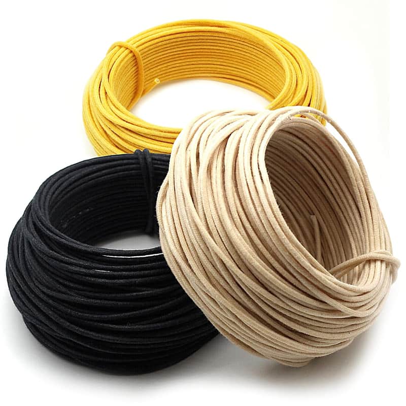 Gavitt Pushback Cloth Wire for Electric Guitar, 22awg Pre-tinned Stranded Copper Wire, 50 feet of Each Color, Black/White/Yellow image 1