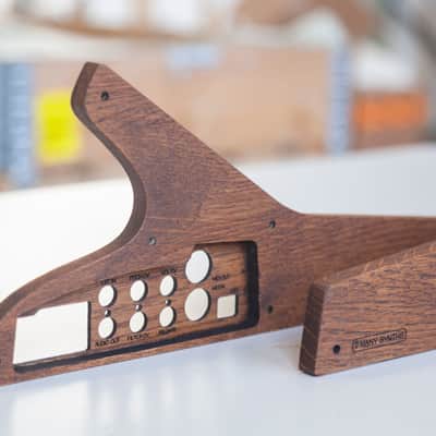 2 Many Synths - Little Phatty stage 1 or II or Sub Phatty sidepanels, solid Oak with Walnut colour image 5