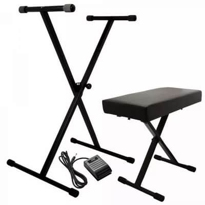 Pro-Staage Keyboard Stand And Bench Pack With Keyboard Sustain Pedal; A complete setup for comfortably playing a keyboard and controlling sustain while sitting or standing image 6
