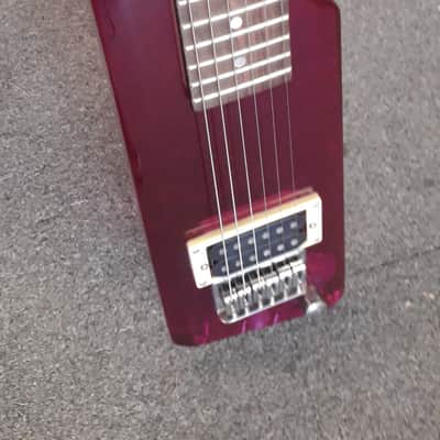 WESLEY travel electric guitar, trans-purple perspex body, used, good condition trans purple image 4