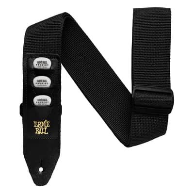 Ernie Ball Polypro Black Pickholder Guitar/Bass Strap - 4039 (Pick Holder) image 2