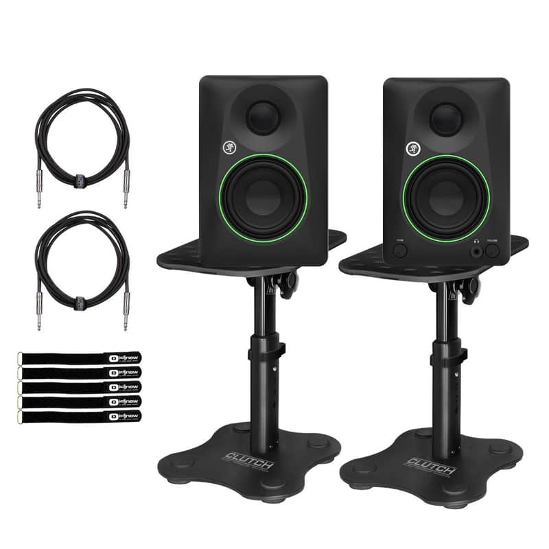 Mackie CR3.5 3.5" Powered Studio Monitor Speakers Pair w Desktop Stands image 1