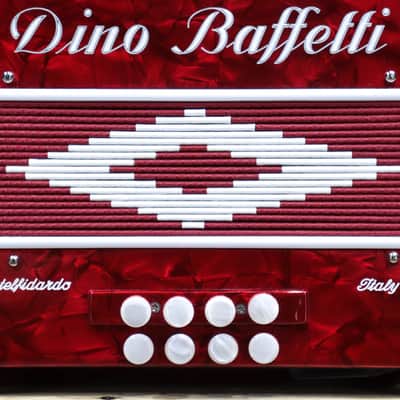 Dino Baffetti Art. 84 - 8 Series Bass 19-Key A/D Red Diatonic Accordion w/Case image 7