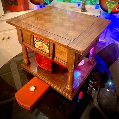 Rotary Connection  VIBRA-TABLE! Rotary / Leslie guitar speaker cabinet / side table! 12” 16 ohm 70 watt speaker. One of a kind  2026 - Wood image 18