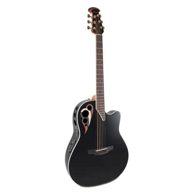 Ovation Celebrity Deluxe CDX40-5-G Cutaway A/E Guitar - Black image 2