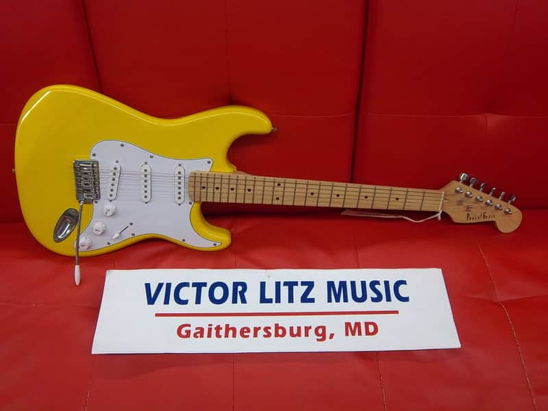Photogenic Stratocaster Electric Guitar Yellow | Reverb