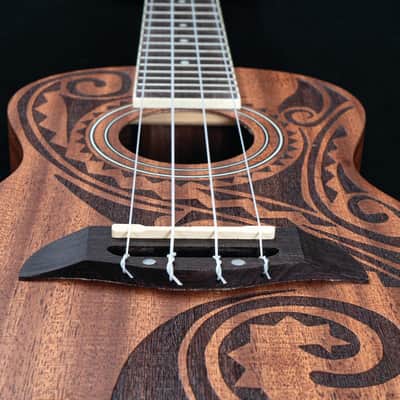 Oscar Schmidt Concert Ukulele, Natural Mahogany Maori (OU2TAT-A-U) image 7