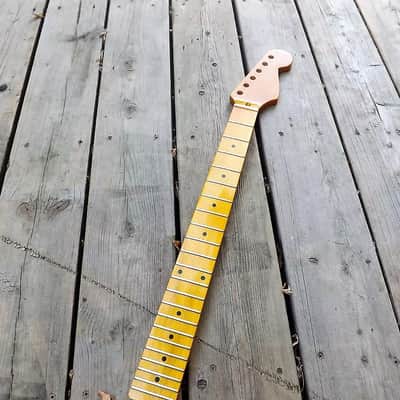 Canadian maple guitar neck  steel frets corian nut strat neck shred neck, fits oem image 8