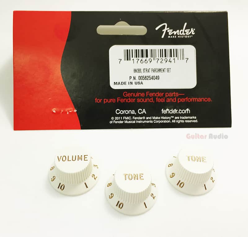 Genuine Fender Stratocaster/Strat Guitar Knobs - 2 Tone, 1 Volume - PARCHMENT image 1