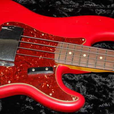 2017 Fender Postmodern Journeyman Jazz Precision J/P Bass Custom Shop Relic Hot Rod Red Case! SAVE image 6