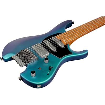 Ibanez Quest Standard Q547-BMM 7-String Headless Solid Body Electric Guitar, Right-Handed, Blue Chameleon Metallic Matte image 8