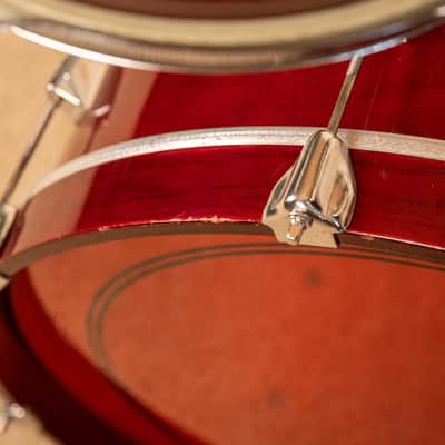 1990s Yamaha Stage Custom Cranberry Red Drum Set image 12