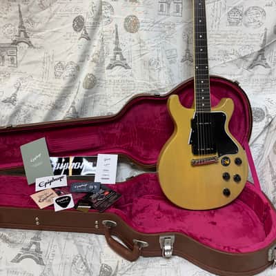 Epiphone Inspired by Gibson Custom Shop '60 Les Paul Special Double Cutaway TV Yellow Gibson Style Open Book Headstock image 1