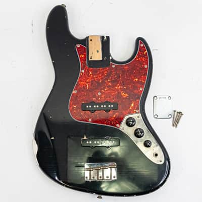 1964 Fender J Bass Pre-CBS Loaded Body with Pickups – Black Vintage Bass Guitar image 1