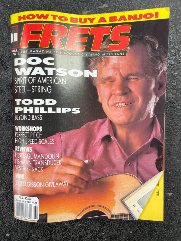 Frets magazine Doc Watson • how to tune a banjo image 1