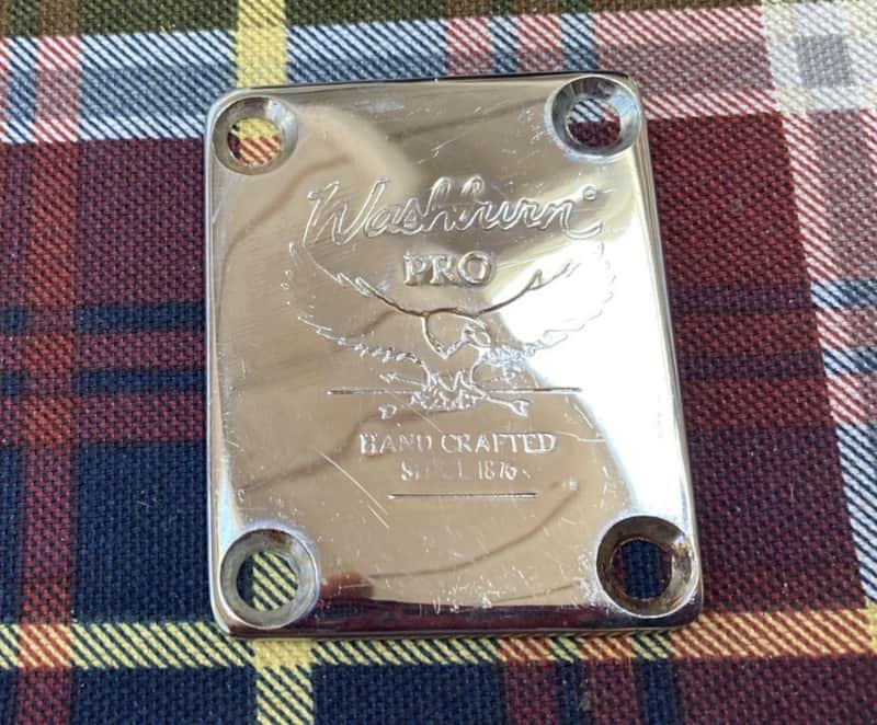 Chrome Washburn Pro Neck Plate, No Serial Number image 1
