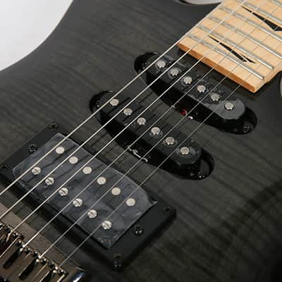 Kramer Striker 211 Super Strat SSH Hardtail Trans Black FlameTop