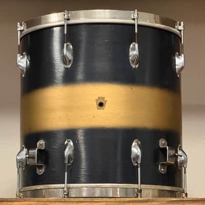 1940's WFL Black & Gold Duco 14x26 16x16 9x13  Drum Kit Zephyr Lug image 11