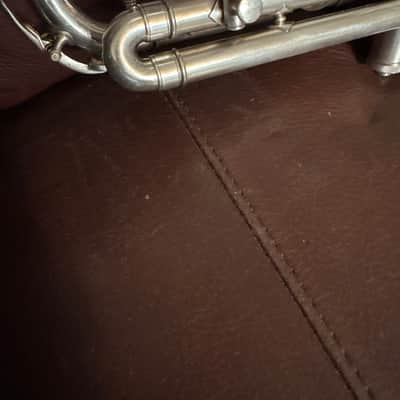 Buescher Symphony Model 10-22R (1923) Bb and A trumpet SN 136409 (silver plated) (gold wash bell) image 6