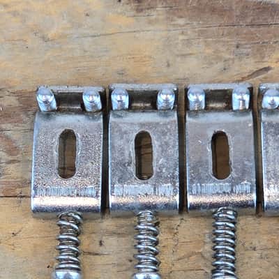 Vintage 1950s 1960s Fender Stratocaster Bridge Saddles - Set of 5 image 11
