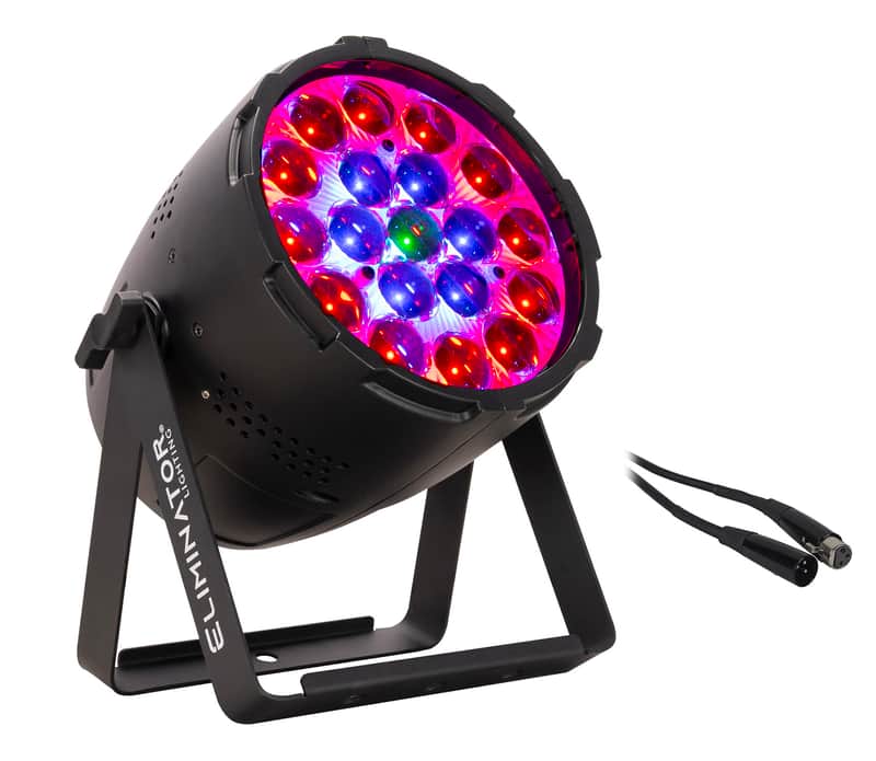 Eliminator Lighting Mega Par Z Wash 15w RGBW LED DJ Par Wash Up-Light+DMX Cable image 1