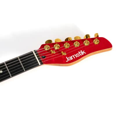 Jamstik Jamstik Deluxe MIDI Guitar - Red/White - B-Stock 2024 - Red Flamed Maple Veneer with Transparent Finish image 6