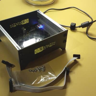 24hp powered eurorack skiff with DC power supply, lightly used, synthrotek Ecoskiff image 3