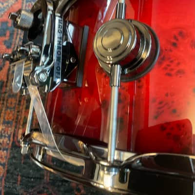 DW Collector’s Series Exotic 6.5 x 14 Snare Drum - Red to Candy Black Burst over Mapa Burl w/Black Nickel Hardware image 9
