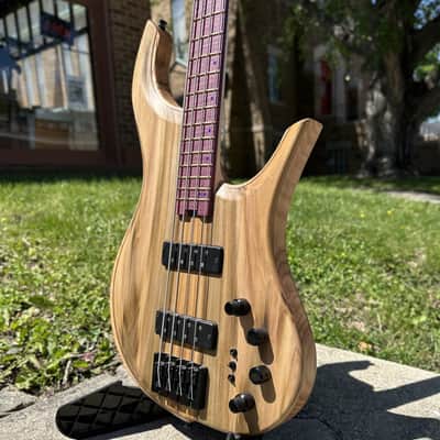 Grog Guitars Rainbow Poplar Mammoth 4 Bass w/ Gator Icon Hybrid Case image 5