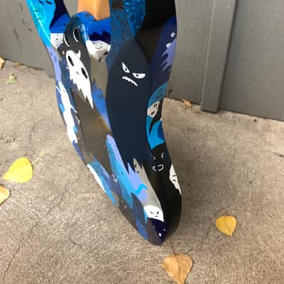 "Ghosts!" Custom Hand-Painted MIJ Ibanez RG450LTD-1 image 5