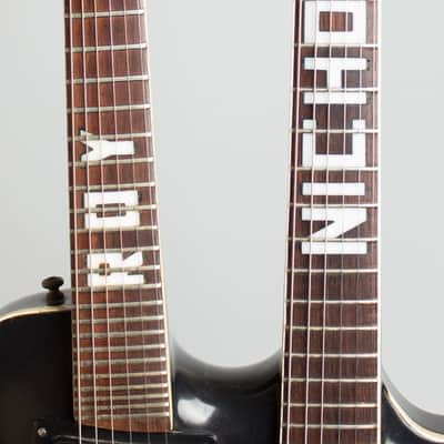 Mosrite  Doubleneck Owned and played by Roy Nichols, Arch Top Hollow Body Electric Guitar,  c. 1959, brown hard shell case. image 8