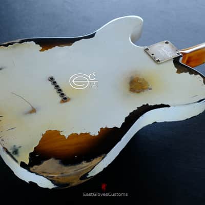 Fender Telecaster American Deluxe 60th Anniversary Series White over Sunburst Aged Heavy Relic Rare image 8