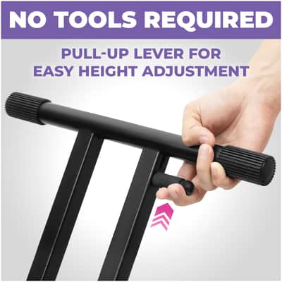 Liquid Stands X-Style Adjustable Double Braced Foldable Keyboard Stand - Fits 54 61 88 Key Electric Pianos image 3