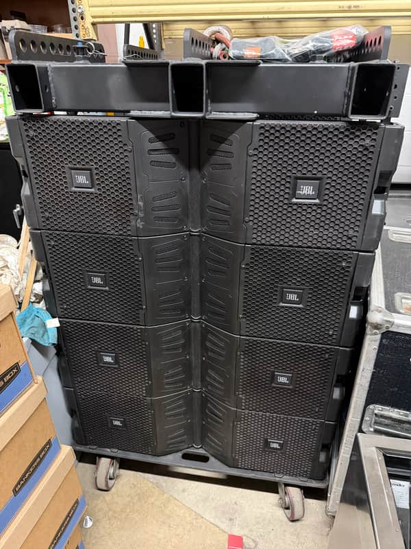 JBL (12) JBL VTX-V20 LINE ARRAY W/ TRANSPORTCART AND CROWN AMPS 2018 image 1