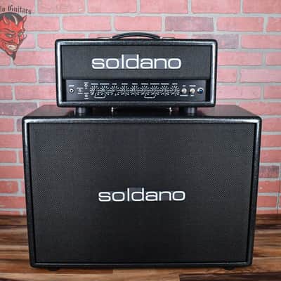 Soldano Custom Shop SLO30 30Watt All Tube Head w/ Matching 2x12 Cab Deep Space Tolex With Black Grill and Black Chicken Head Knobs image 2