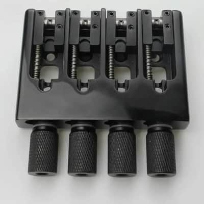 Black 4 String Headless Bass Bridge System with Adjutsable Saddles image 5