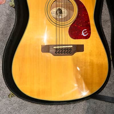 Epiphone PR-350-12 Natural 12-String Dreadnought Acoustic w/ Hard Case image 12