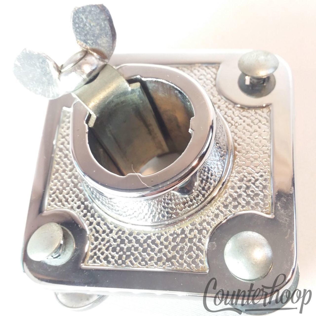 Ludwig Bass Drum Mount Double Tom Drum Post Receiver Classic Chrome Vintage 60s — main photograph