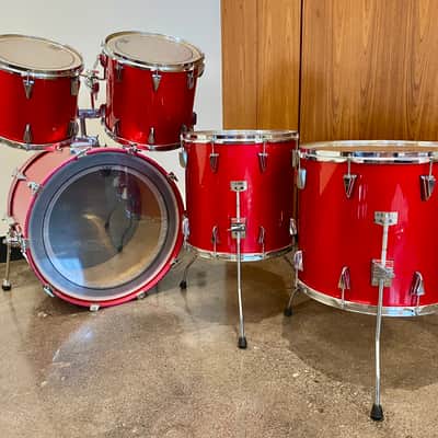 Tama Granstar Custom 5-Piece Drum Set - 1987 - Candy Apple Red - with Hard Shell Cases image 2