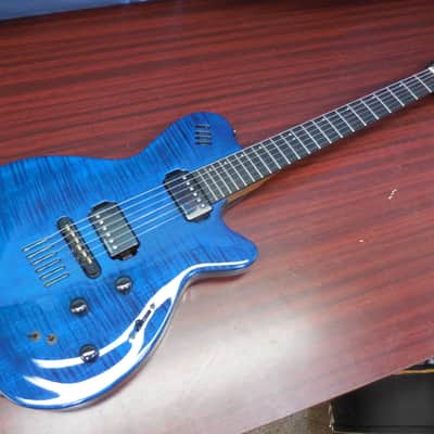 Godin LGX-SA with AAA Flame Maple Top 2010s - Trans Blue Flame image 1