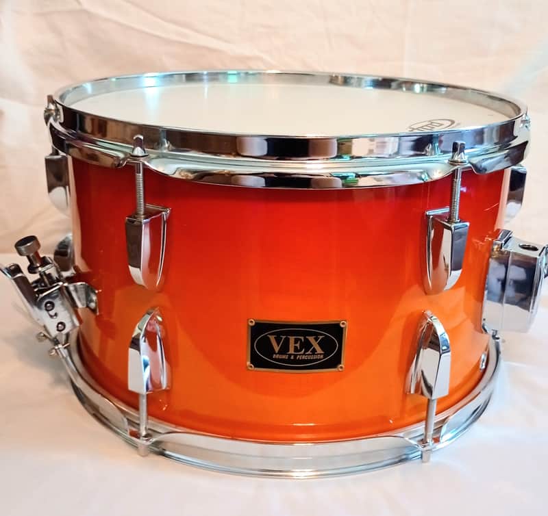 VEX CUSTOM SNARE DRUM 13 X 7.5" - TANGERINE 🍊 LACQUER FREE SHIP TO C-USA! image 1