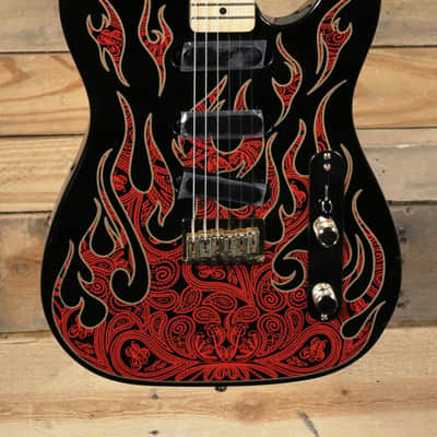 Fender  James Burton Signature Telecaster Electric Guitar Red Paisley Flames w/ Case "Mint Condition" image 1